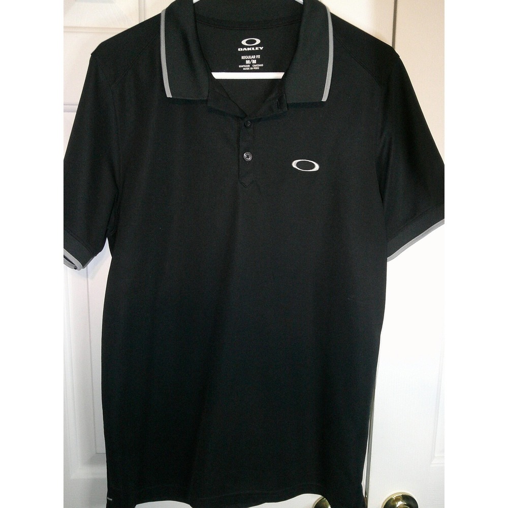 Vintage Oakley Golf Polo Shirt Longaberger Golf Club Black Athletic‎ Fit M/M